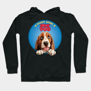 I Love my dog Basset Hound Hoodie